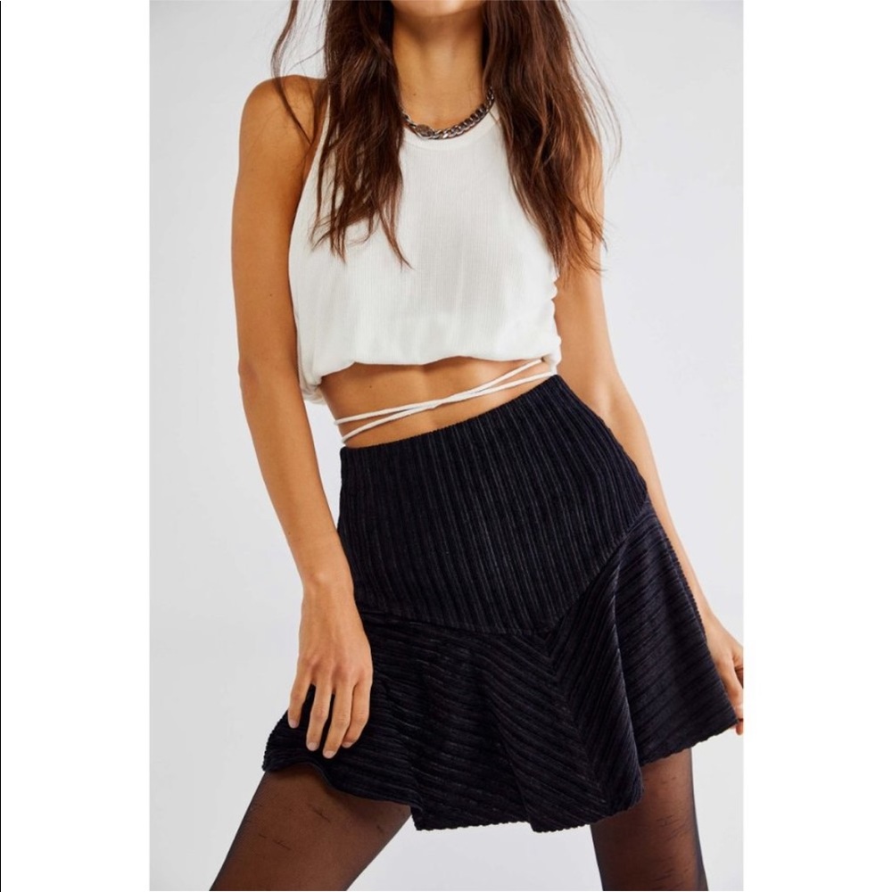 Free People Black Mini Skirt